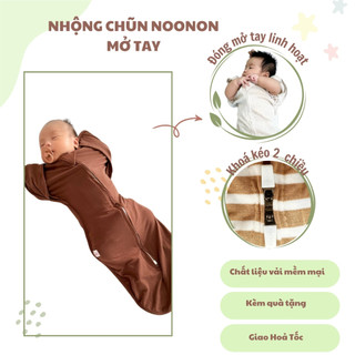 Nhộng Chũn Dày Ấm Thu Đông Có Đóng Mở Tay 💖𝑭𝑹𝑬𝑬𝑺𝑯𝑰𝑷💖Nhộng NOONON Giúp Bé Ngủ Ngon