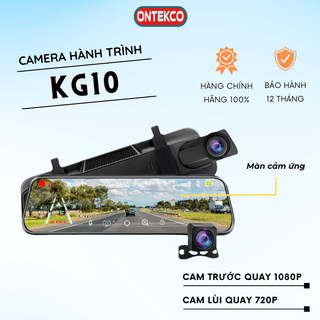 Camera hành trình Gương ONTEKCO KG10 Độ phân giải  [1080P], Màn hình 10 Inch Cảm ứng đa điểm - Bảo hành 12 Tháng
