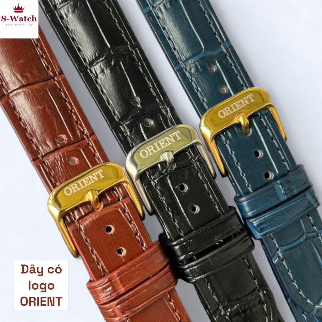 [DÂY DA ORIENT] Dây da đồng hồ Orient  Dây da bò ý cao cấp orient size nam 18mm 20mm 22mm [1.002lg]