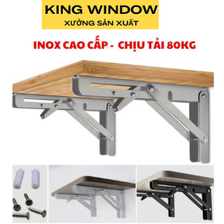 Giá đỡ bản lề gập thông minh, ke đỡ gập chịu lực 80kg, ke góc gập, giá đỡ thông minh, inox cao cấp kingwindow