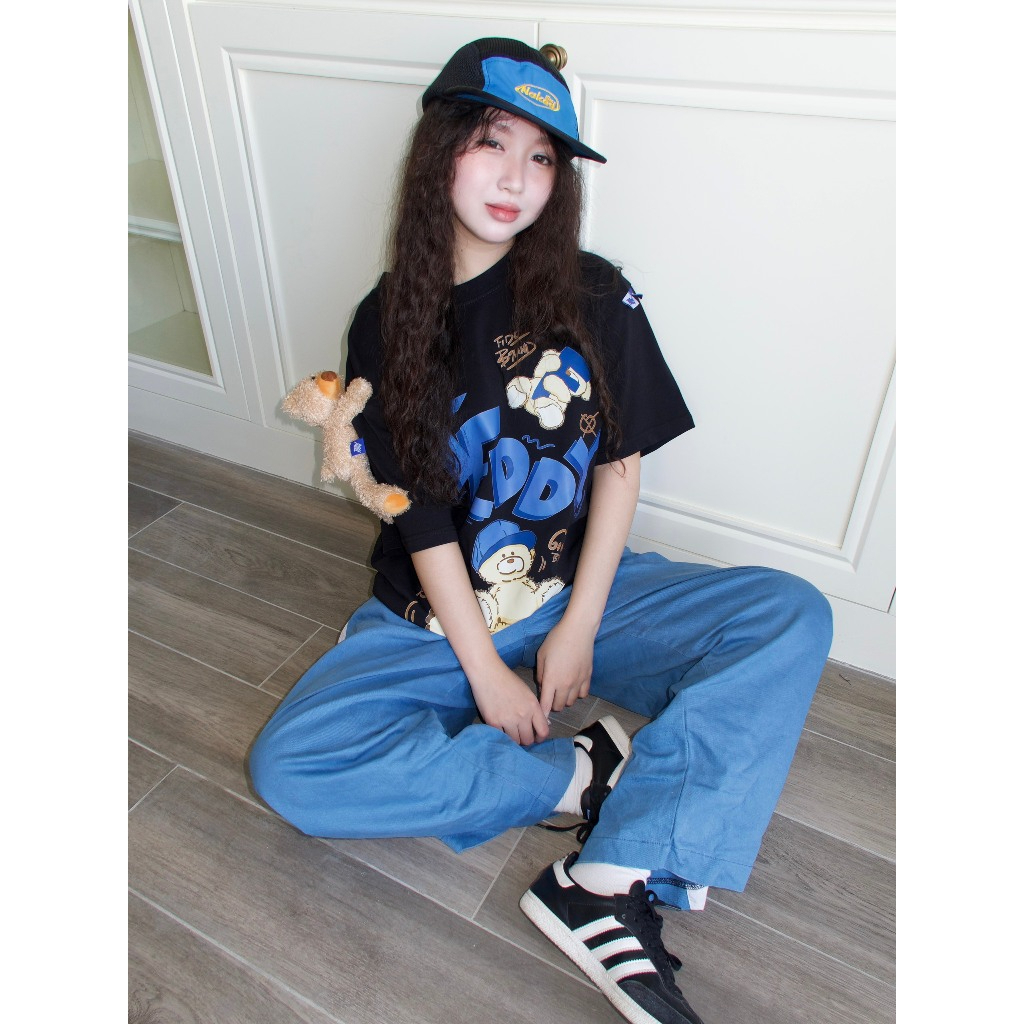 Áo thun FIDE TEDDY phông unisex form rộng local brand nam nữ cổ tròn oversize Đính gấu (TẶNG GẤU) | BigBuy360 - bigbuy360.vn