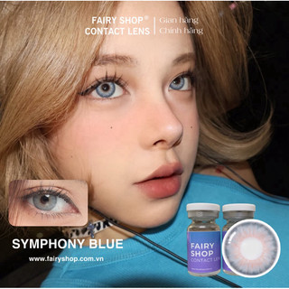 Kính Áp Tròng Xanh Tây Symphony Blue Sky 14.0mm - FAIRY SHOP CONTACT LENS silicone Hydrogel - độ cận 0 đến 6 OLENS