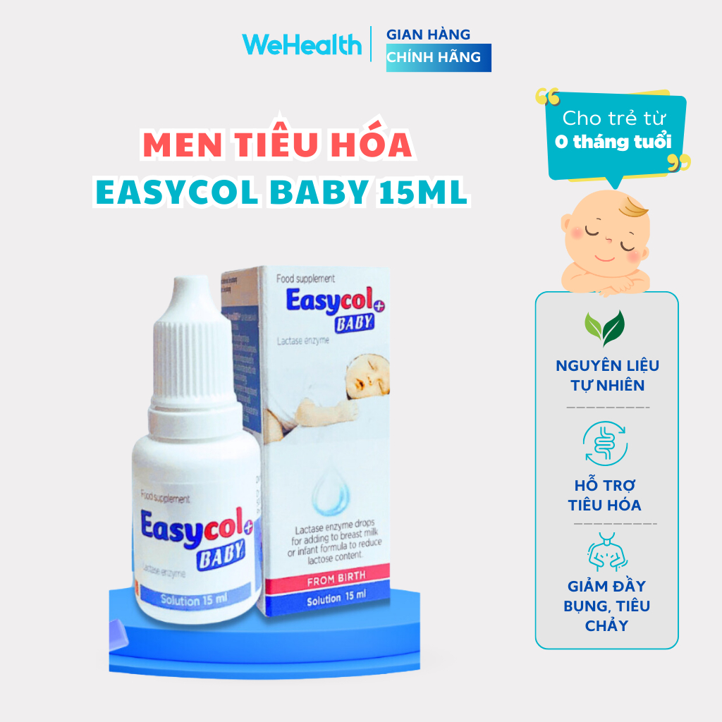 Enzyme Lactase Easycol Baby ngừa tiêu chảy, nôn trớ, hấp thu kém cho trẻ bất dung nạp lactose từ 0 n