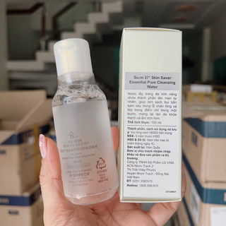 Lọ 100ml date 2026 - Tẩy trang Su:m37 dạng nước 3 trong 1 Skin Saver Essential Cleansing Water