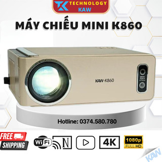 Máy chiếu mini k860 kaw chính hãng - lấy nét tự động, hỗ trợ 4k, độ phân giải full hd