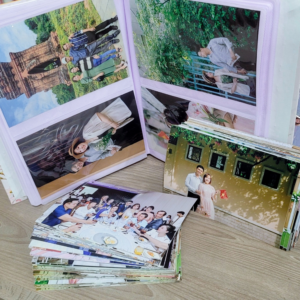 In ảnh giấy lụa album ảnh 10x15 in album ảnh combo 104 tấm + tặng album