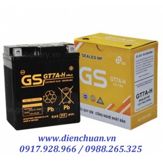 Ắc quy xe máy gs gt7a-h dùng cho honda scr , sh, @, dylan, lead đời cũ, piaggio libetty i,e