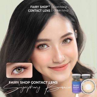 Kính Áp Tròng Cao Cấp Nâu Tây Symphony Brown 14.0mm - FAIRY SHOP CONTACT LENS độ cận 0 đến 6 Silicone Hydrogel OLENS
