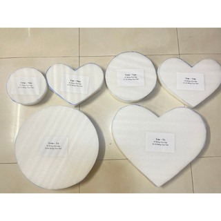 Phôi xốp dẻo pe, khuôn xốp hình tim, hình tròn cắm hoa sáp, hoa lụa, hoa nhũ