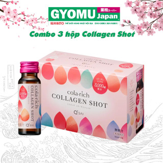 Combo 3 hộp collagen shot hàm lượng 5000mg, hộp 10 chai 50ml - gyomu japan