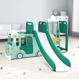 Cầu trượt xích đu cho bé hình ô tô babyviva cao cấp tặng kèm bóng rổ