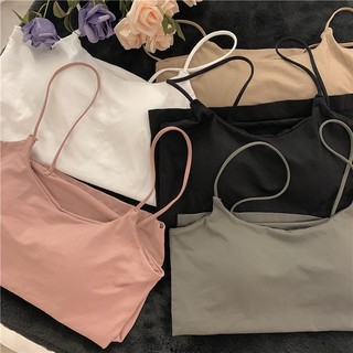Áo Bra 2 Dây Trơn Mảnh Có Mút Lót Dáng Dài Mềm Mại Dễ Mix Đồ Hot Trend Carla 2328