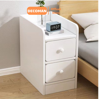 Tủ tab kê đầu giường 2 ngăn kéo DECOMAN, kệ để đồ trang điểm lắp ghép tiện lợi chất liệu gỗ MDF phủ melamin - H51