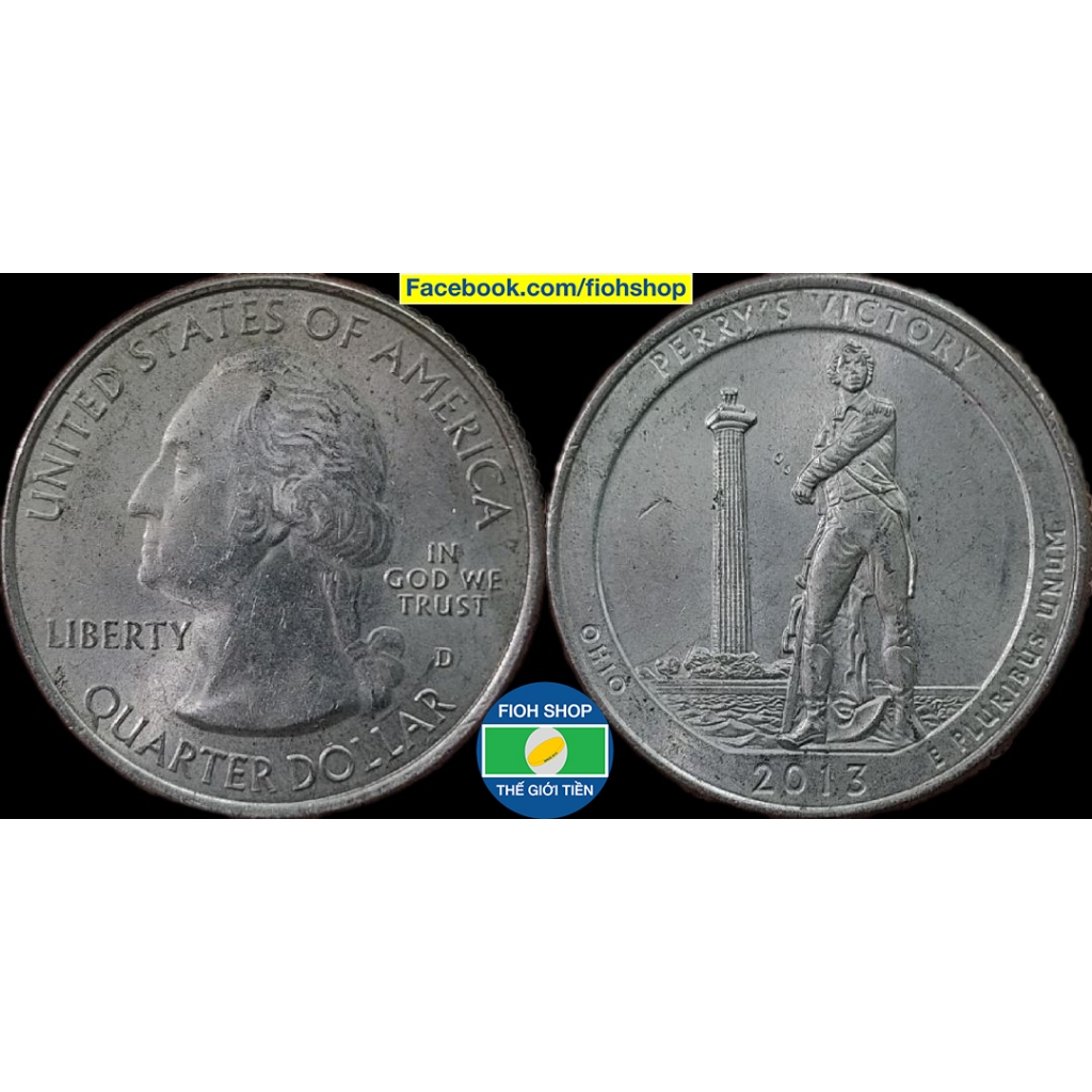 Đồng xu Quarter Dollar Mỹ (United States) 2013, Perry's Victory