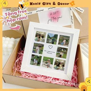 [TẶNG HỘP RƠM] Khung ảnh vuông để bàn thiết kế theo yêu cầu làm quà tặng sinh nhật, kỉ niệm tình yêu