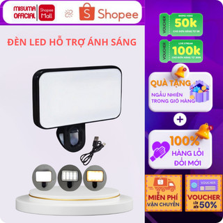 ĐènLed Selfie Misuma Lấp Đầy Ánh Sáng Sạc 3 Chế Độ Có Thể Điều Chỉnh Độ Sáng Kẹp Cho Điện Thoại Laptop Máy Tính Bảng