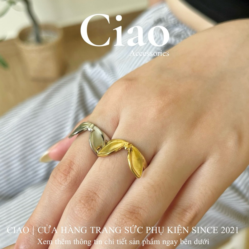 [HOẢ TỐC 1H] Nhẫn titan không đen gỉ họa tiết đơn giản mã 127 Ciao accessories