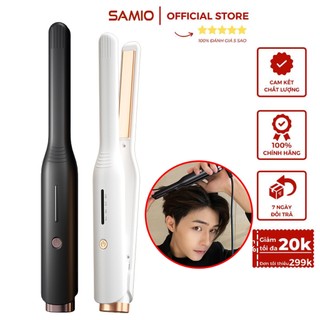 Máy uốn tóc nam, máy ép side tạo kiểu tóc cho nam 2 in1, duỗi tóc nam đa năng ion âm bảo vệ tóc - Samio