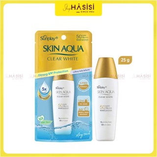 Sữa Chống Nắng Dưỡng Da Trắng Mịn SUNPLAY SKIN AQUA CLEAR WHITE SPF50+ PA++++ UVA/UVB 25g (Nắp Đồng)