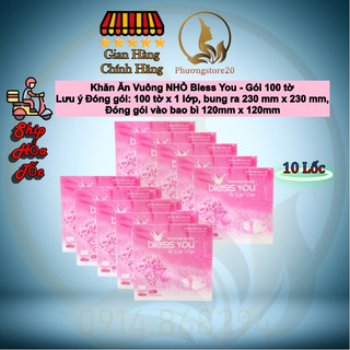 Khăn ăn vuông nhỏ bless you bịch 100 tờ ̣