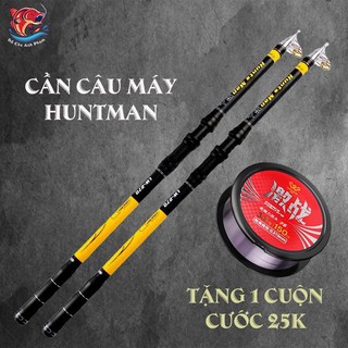 Cần câu máy cần rút câu máy HuntMan Pát Kim Loại Siêu Khỏe CC-2