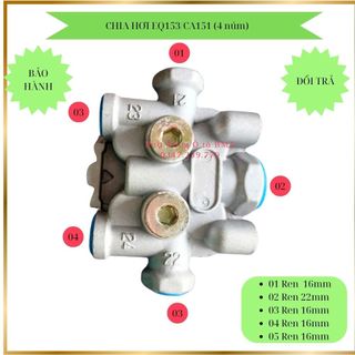 Van chia hơi, Bộ chia hơi xe tải TMT , Thaco 7 -11 tấn, 5 lỗ hơi: 4 lỗ M16 + 1 lỗ M22, 4 núm