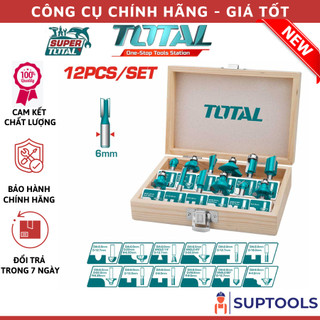 Bộ 12 mũi phay gỗ 1/2" total tacsr0102121