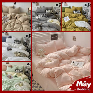 Bộ chăn ga gối Cotton đũi Vintage MÂY BEDDING - Bo chun theo yêu cầu - Đủ kích thước nệm