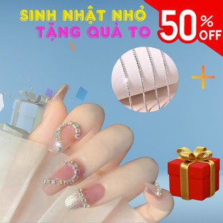 Dây xích đá phụ kiện trang trí móng chanh nail