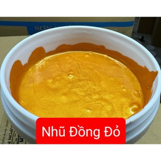 [HỘP 1KG] SƠN NHŨ ĐỒNG ĐỎ HỆ NƯỚC NGOẠI THẤT ĐẬM ĐẶC VÀ ÁNH KIM