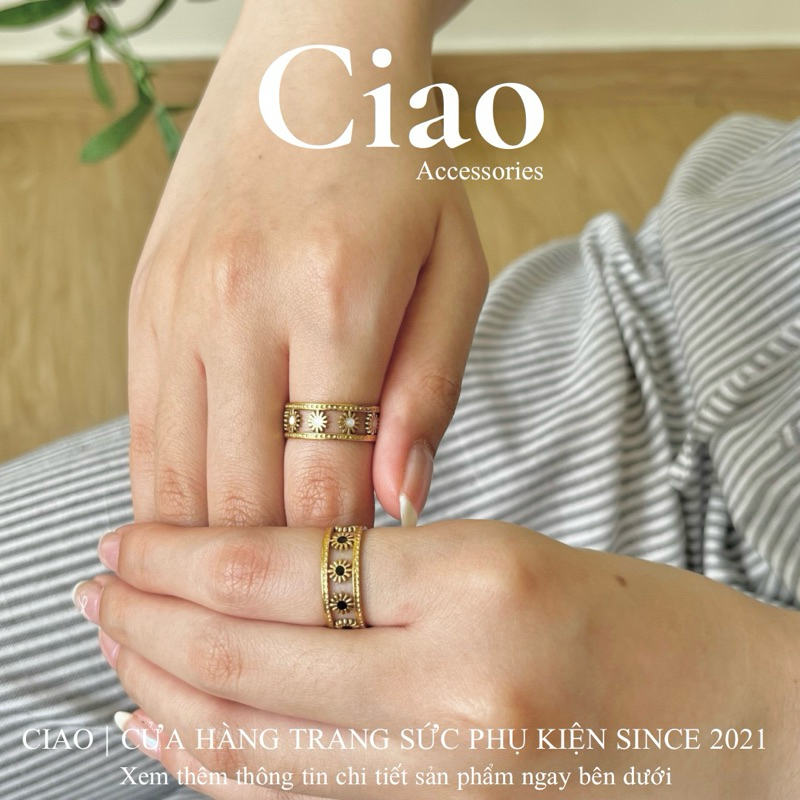 [HOẢ TỐC 1H] Nhẫn titan không đen gỉ hoạ tiết mới lạ mã 150 Ciao accessories