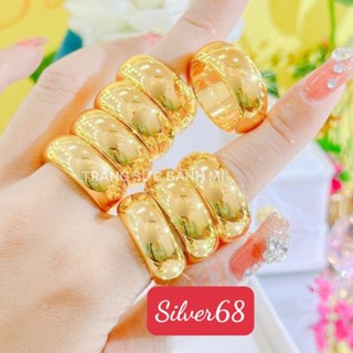 nhẫn trơn mạ vàng 1 luong khăc 9999 giong y thât silver68