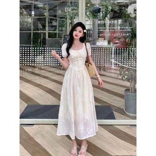 Váy cộc tay BIGSIZE dáng dài nơ M2970 55-95KG [BOON BOON BIGSIZE]