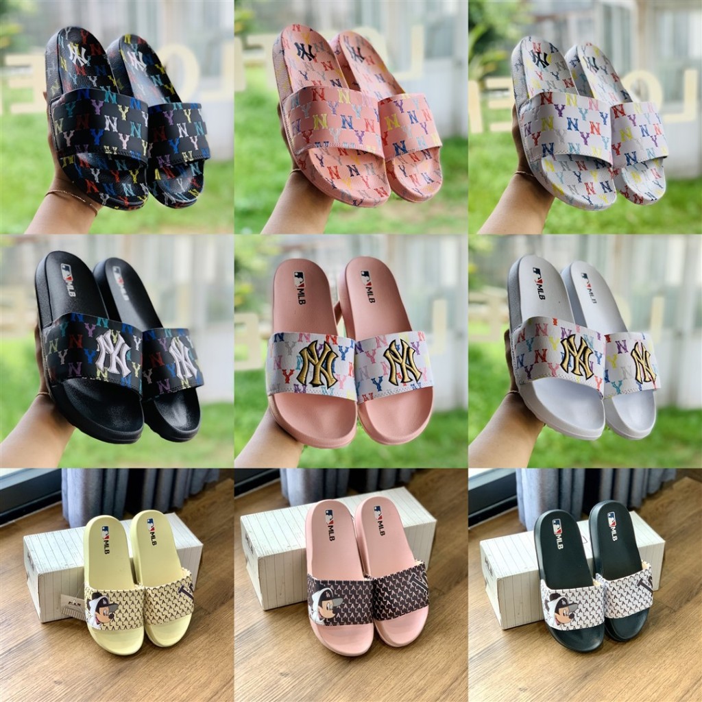 Dép 𝐌𝐋𝐁 𝗡𝗬 𝐇𝐎𝐋𝐎𝐆𝐑𝐀𝐌 quai ngang nam nữ, dép mlb quai ngang thể thao mlb ny  holorgam