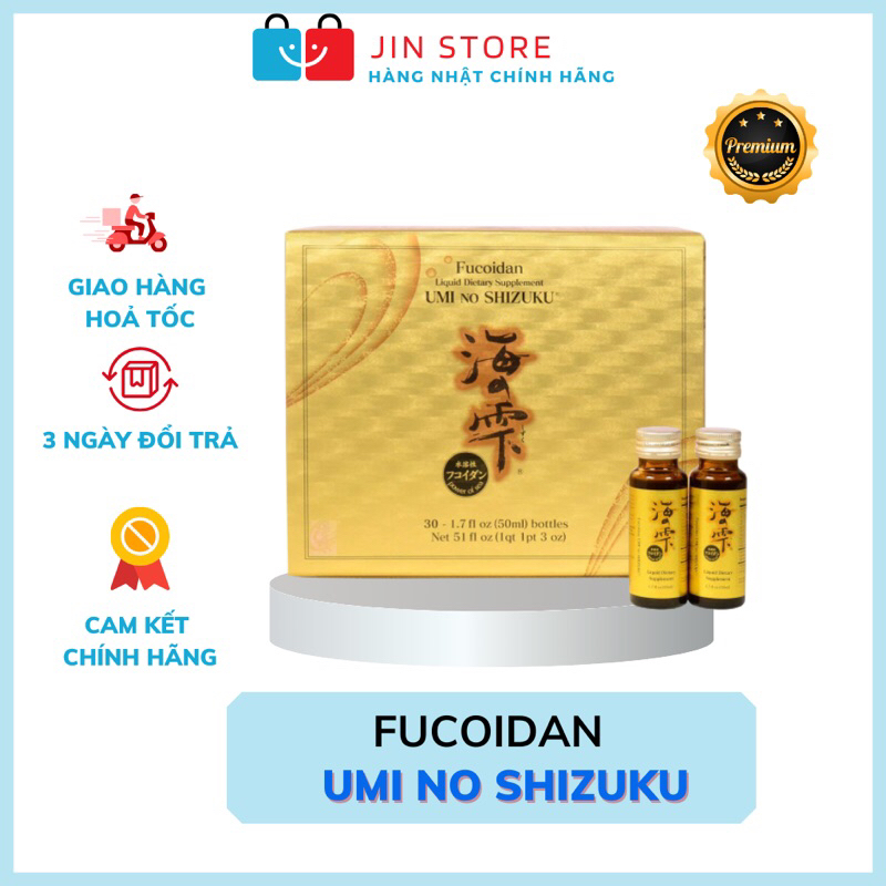 Nước uống Fucoidan Vàng Umi No Shizuku Hộp 30 chai - Nước Uống Fucoidan vàng Nhật bản