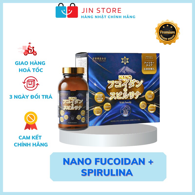 Viên Uống Nano Fucoidan + Spirulina 2000 Viên Nhật Bản - Viên Uống Nano Fucoidan Và Tảo Xoắn Spiruli