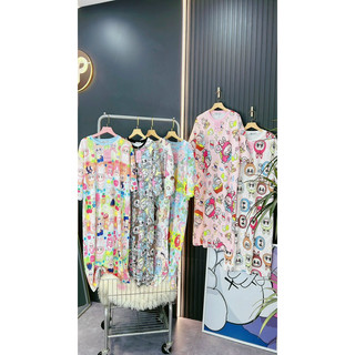 ĐẦM suôn thun thái xếp ly dáng dài freesize fom to rộng 45ky 85ký