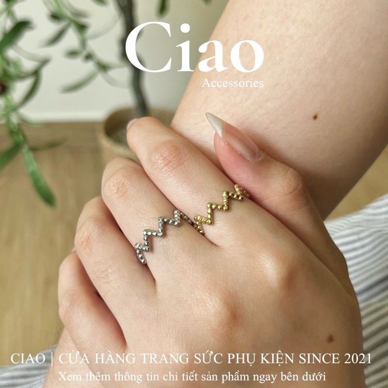 [HOẢ TỐC 1H] Nhẫn titan không đen gỉ thiết kế đơn giản mã 73 Ciao accessories