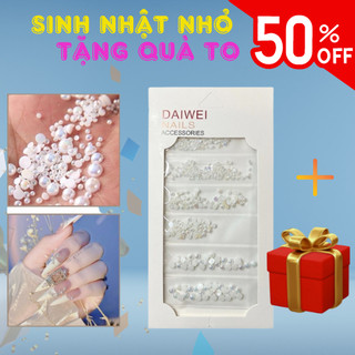 Set Hạt Trai Nửa Gắn Móng nail - Hạt Trai Mix Nhiều Size dán móng SIÊU XINH CHANH NAIL