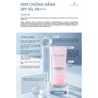 KEM  CHỐNG NẮNG HM STORE spf 50++