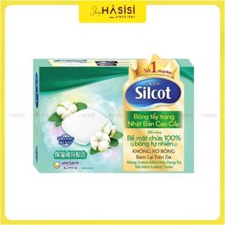 BÔNG TẨY TRANG SILCOT - UNICHARM (66 Miếng - Xanh Lá)