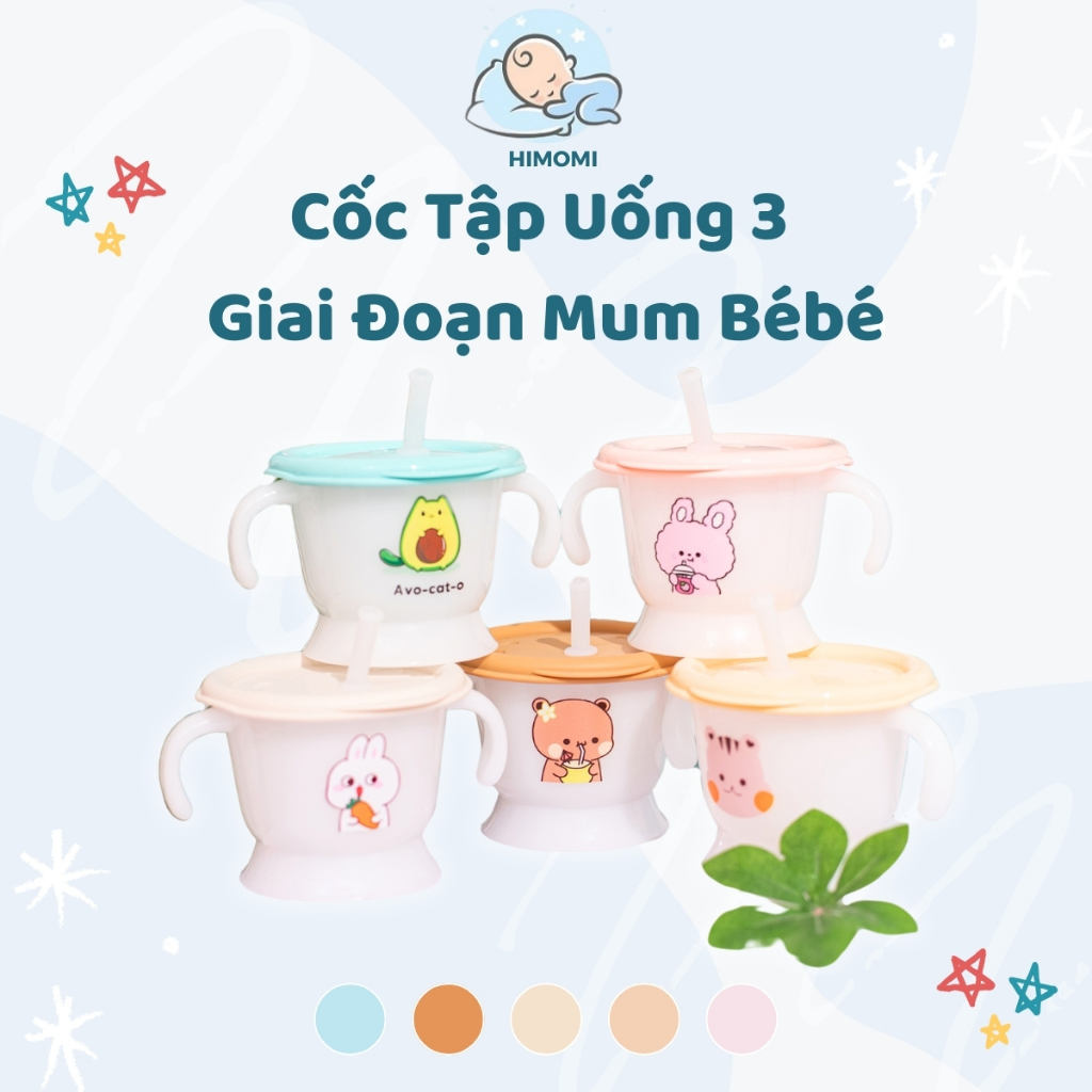 Cốc Tập Uống 3 Giai Đoạn Mum Bébé Thiết Kế Bắt Mắt Tiện Lợi An Toàn Dành Cho Bé