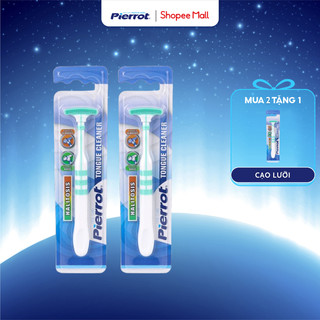 Combo 3 Dụng cụ cạo lưỡi PIERROT giúp giảm hôi miệng, Cây vệ sinh lưỡi cao cấp không gây buồn nôn loại bỏ mảng bám