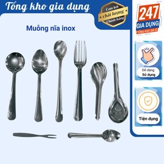 Muỗng inox, thìa inox, nĩa inox dày đẹp - 1 cái