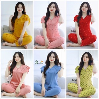 [BUNNYSKY] Đồ bộ mặc nhà, vải lụa nhẹ mát thiết kế kiểu cánh tiên siêu hot 2023