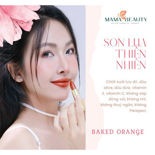 Son Lụa Thiên Nhiên (Son Lì có dưỡng) không chì thuần thực vật Mama Beauty giữ màu lâu trôi, an toàn cho cả Mẹ Bầu và bé