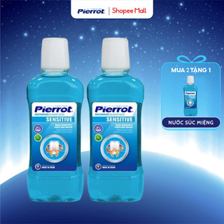 Combo 2 Nước Súc Miệng Cho Răng Nhạy Cảm Dễ Ê Buốt PIERROT Giúp Loại Bỏ Mảng Bám, Ngừa Sâu Răng 500ML