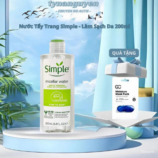Nước Tẩy Trang Simple Micellar Cleansing Water Làm Sạch Trang Điểm Không Chứa Cồn 200ml