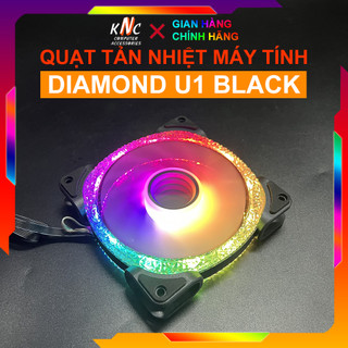 Quạt Tản Nhiệt Led RGB U1 Đen Kích Thước 12cm Chuẩn 6Pin Đồng Bộ Hub - Hàng New