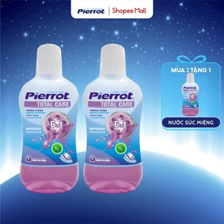 Combo 2 Nước Súc Miệng Chăm Sóc Răng Toàn Diện PIERROT Tích Hợp 6 Trong 1 Chiết Xuất Hương Bạc Hà 500ML